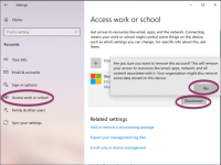 Access work or school options in Windows Settings
